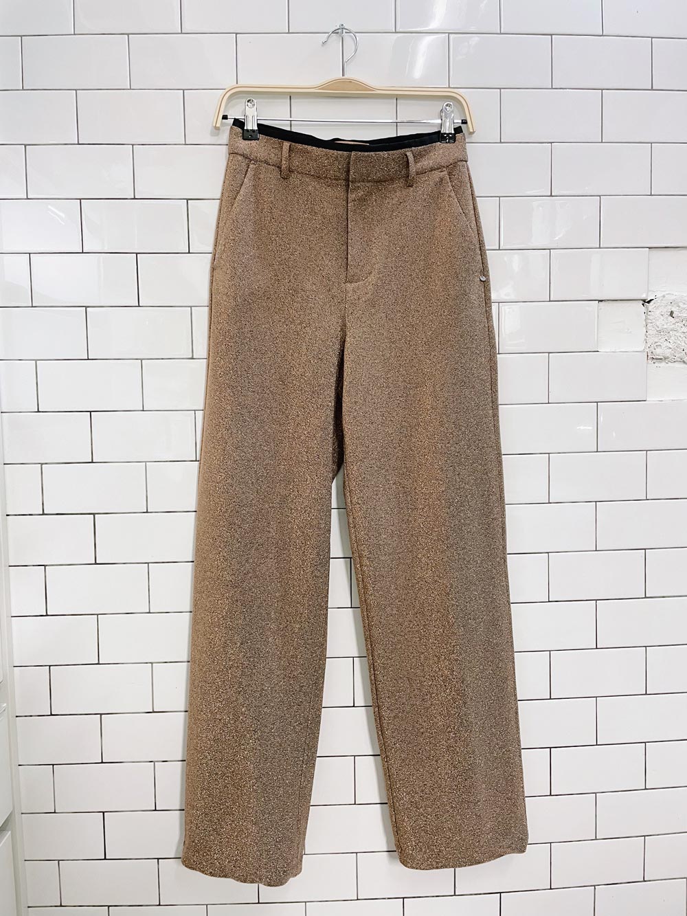 scotch & soda bronze glitter trouser