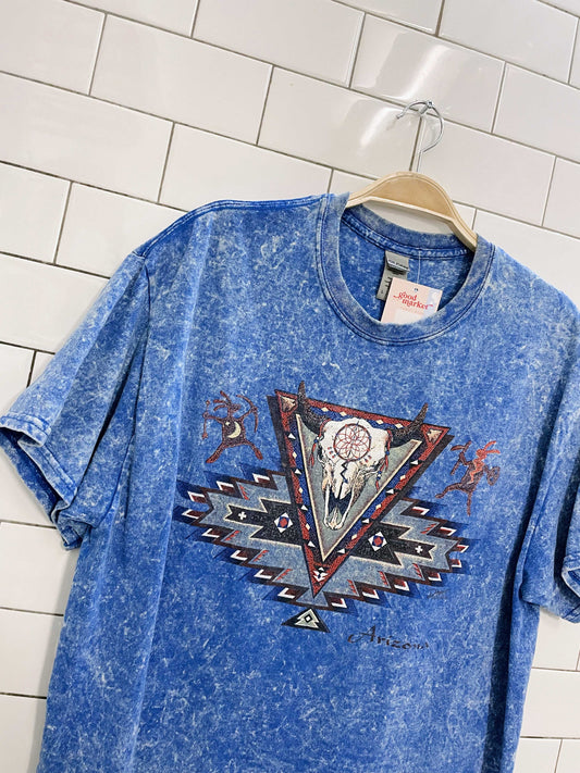 vintage acid wash arizona buffalo skull tee