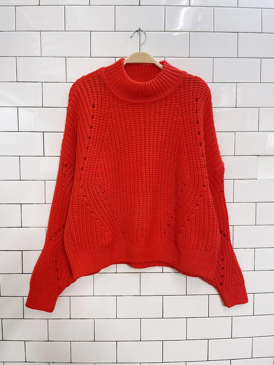 h&m chunky knit orange sweater