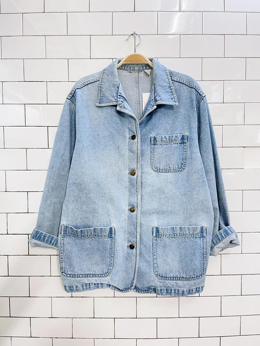 vintage 90s liz claiborne denim chore coat