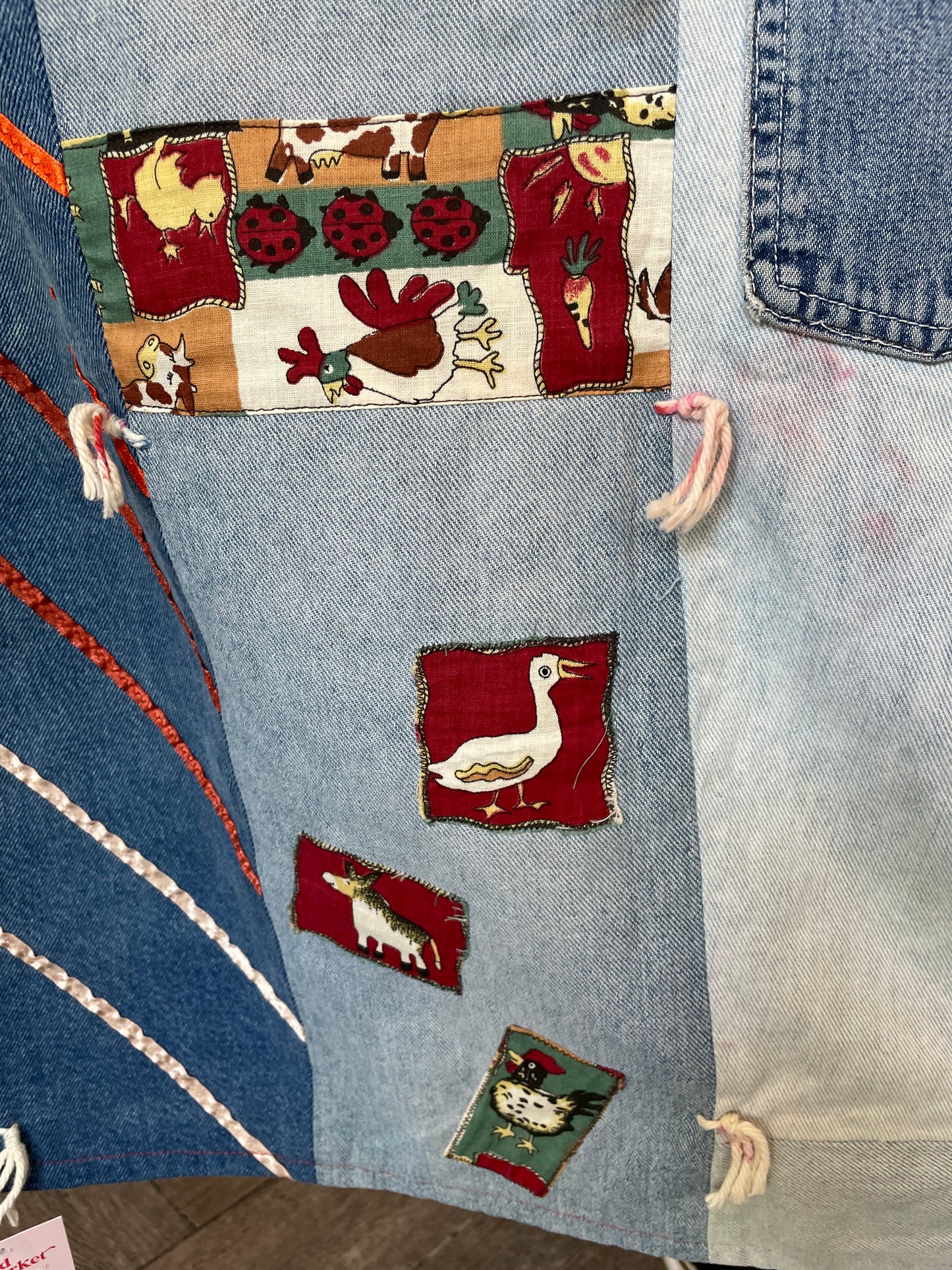 handmade patchwork denim throw blanket