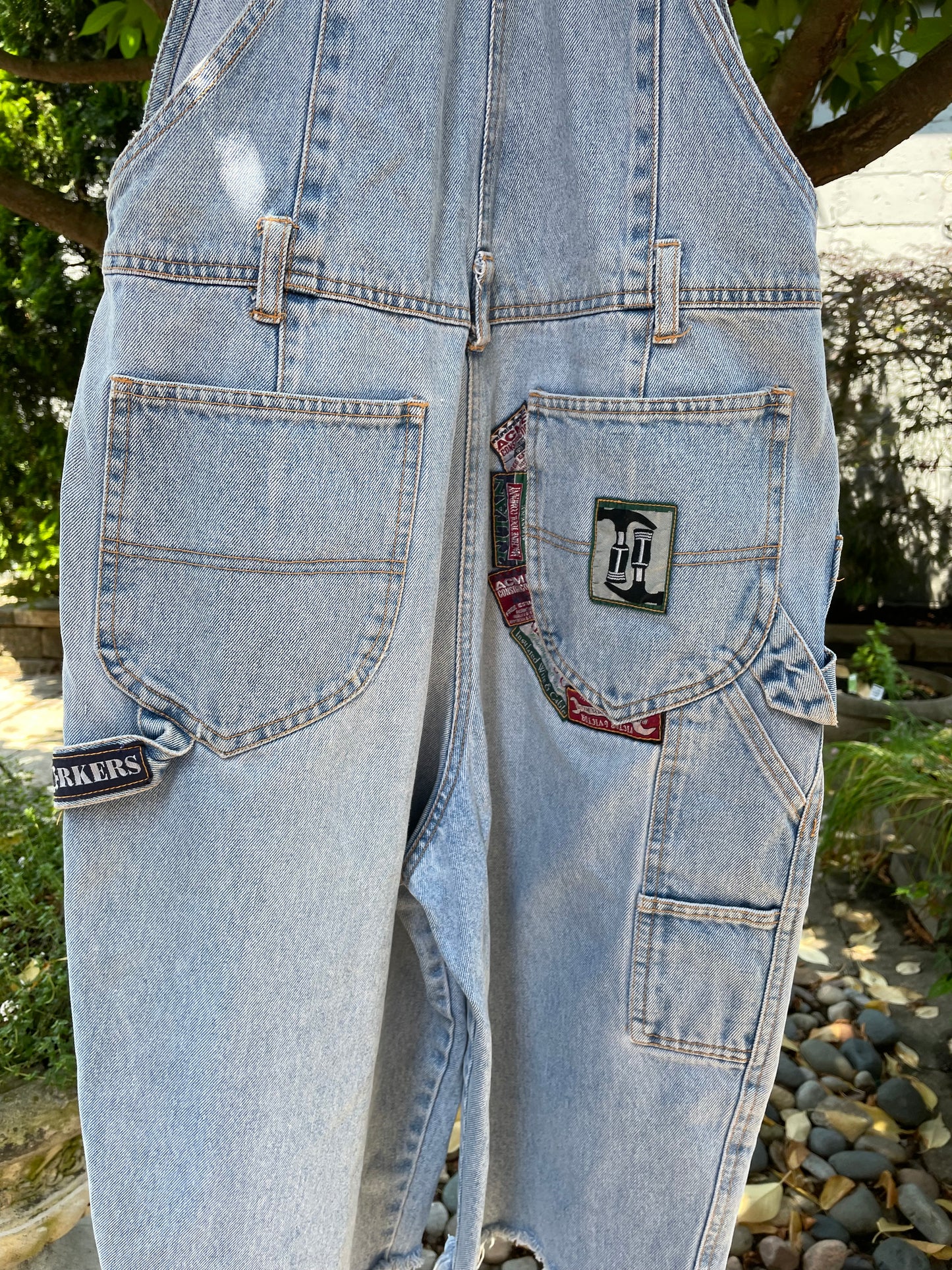 vintage 90s le mans acme denim short overalls