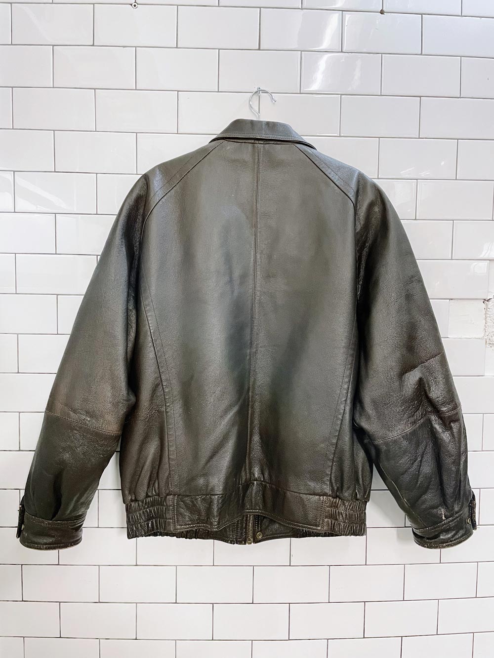 vintage wilsons heavy leather lined bomber jacket