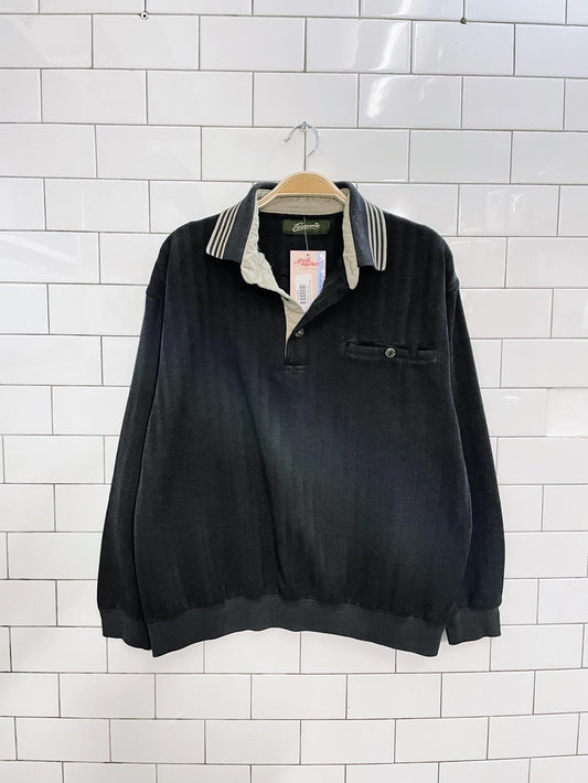 vintage penmans ribbed polo sweatshirt