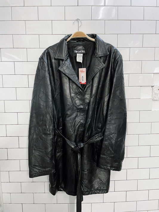 vintage leworld patchwork leather trench