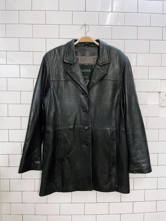 vintage 00s danier minimal leather jacket