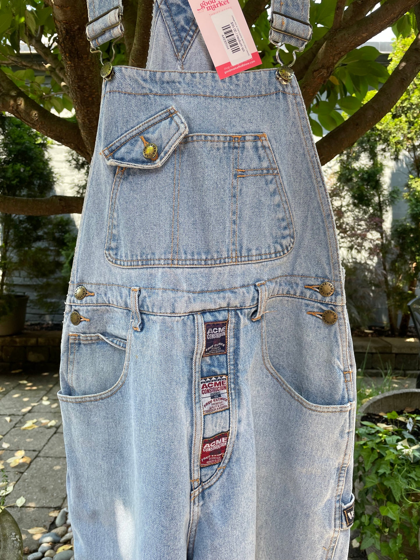 vintage 90s le mans acme denim short overalls