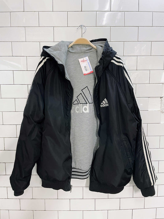 vintage 90s adidas hooded reversible jacket