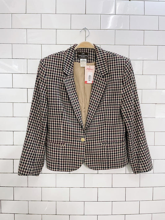 vintage haberdashery wool-blend houndstooth blazer