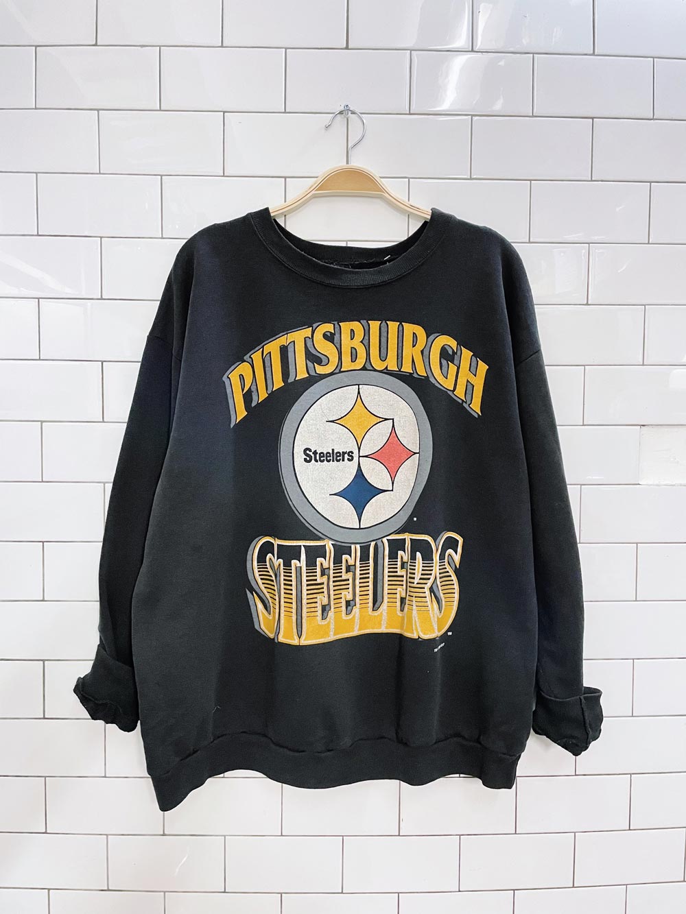 vintage 90s pittsburg steelers crew