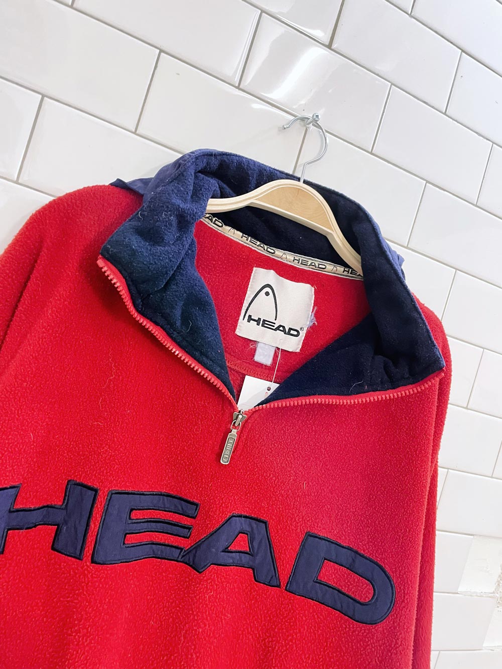 vintage 90s head big logo fleece pullover