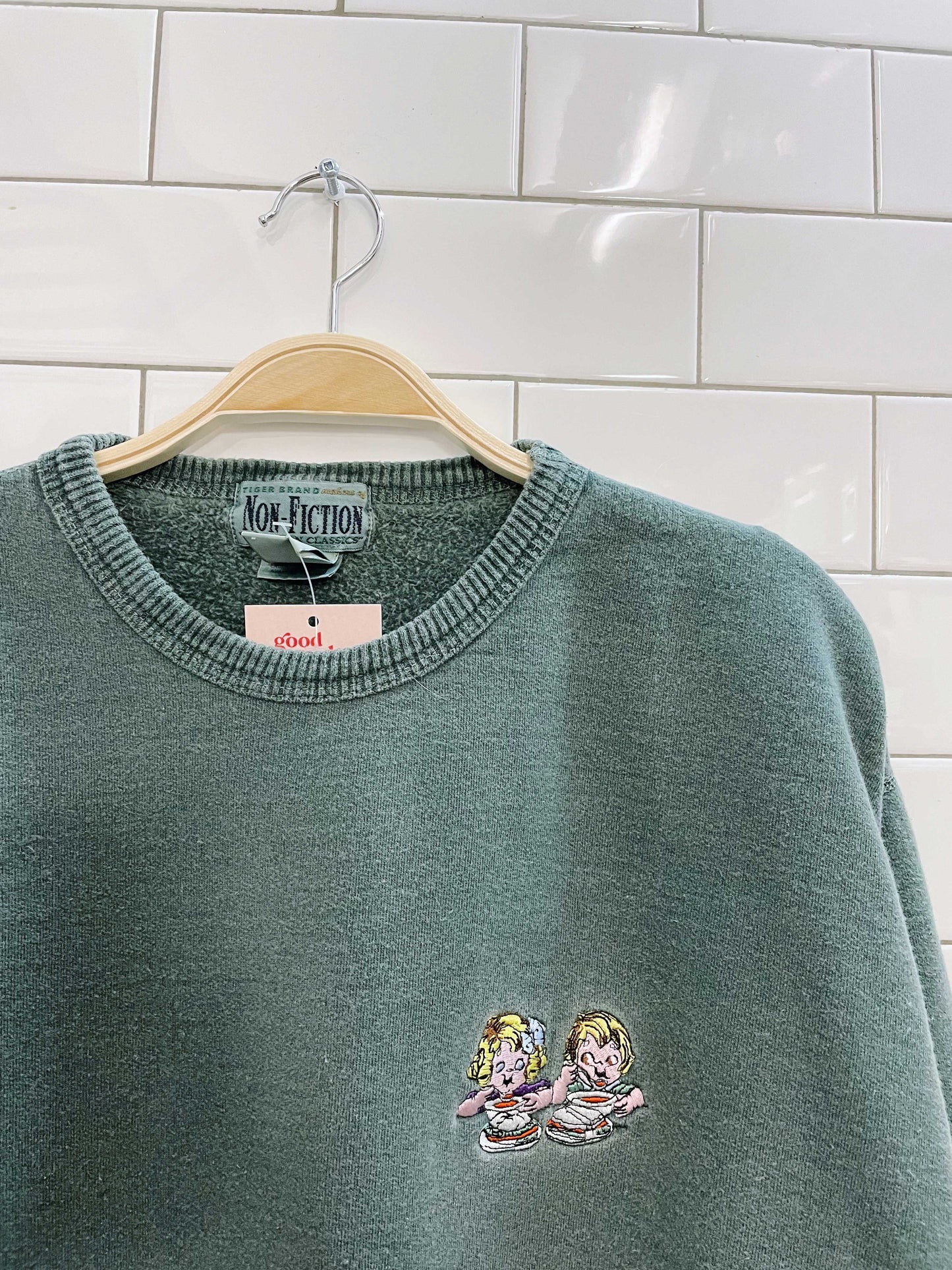 vintage campbell's soup embroidered crew