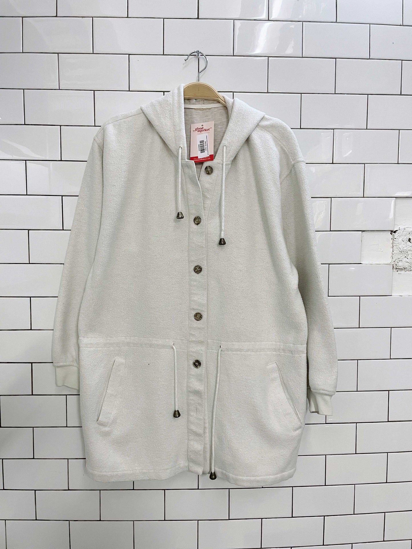 vintage reverse drawstring sweatshirt jacket