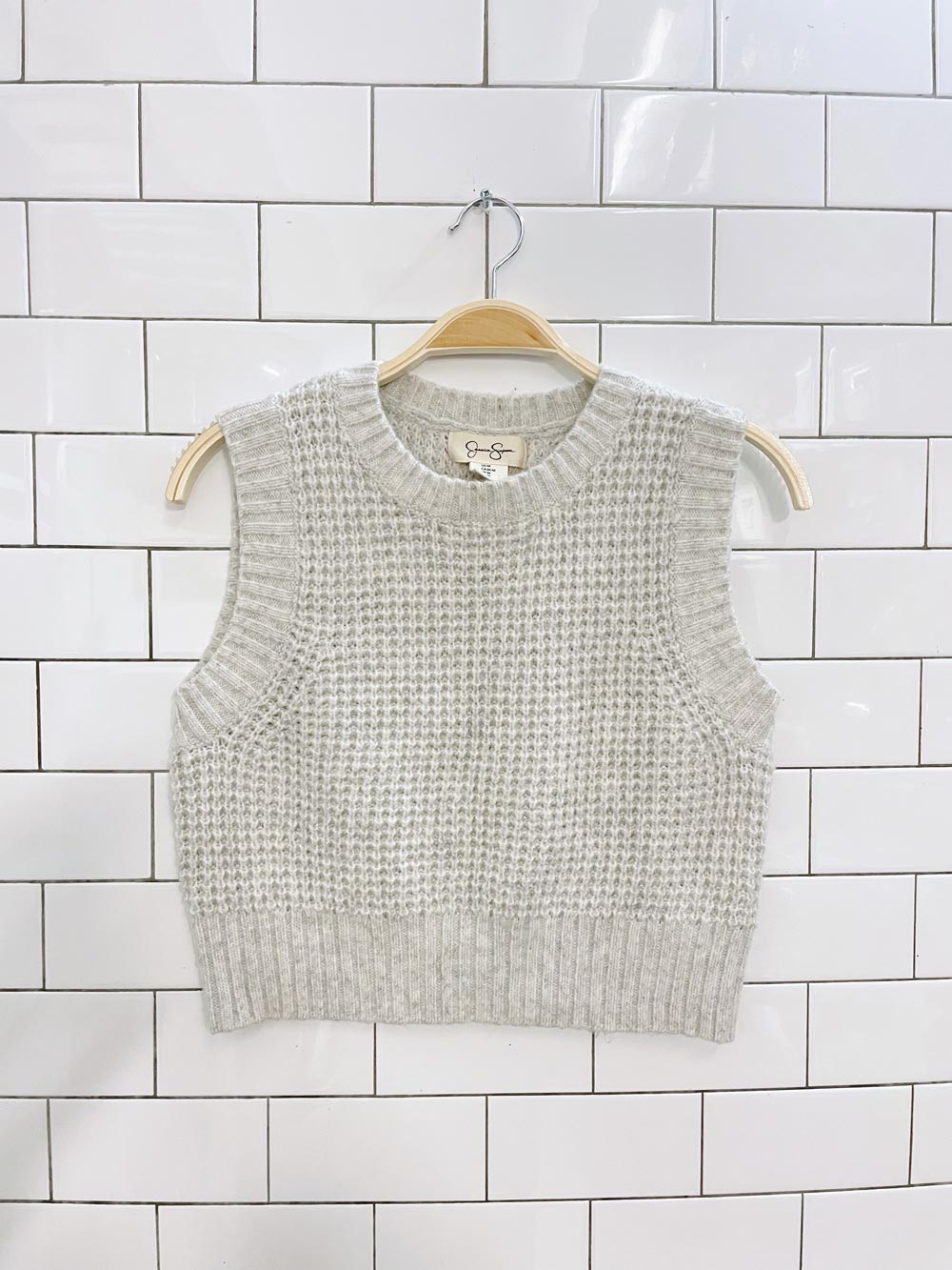 jessica simpson waffle knit vest