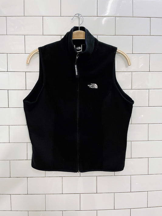 the north face black fleece vest