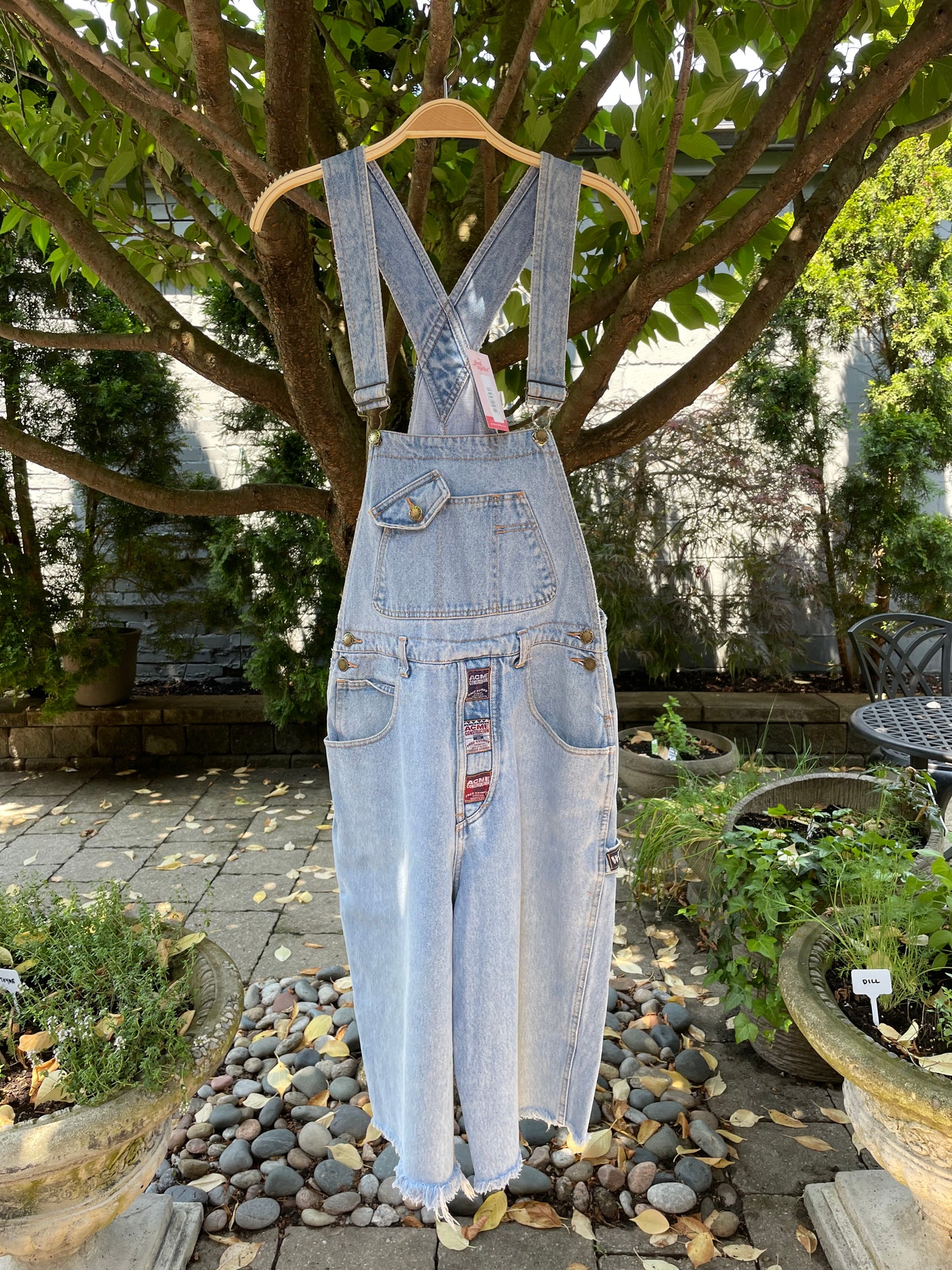 vintage 90s le mans acme denim short overalls