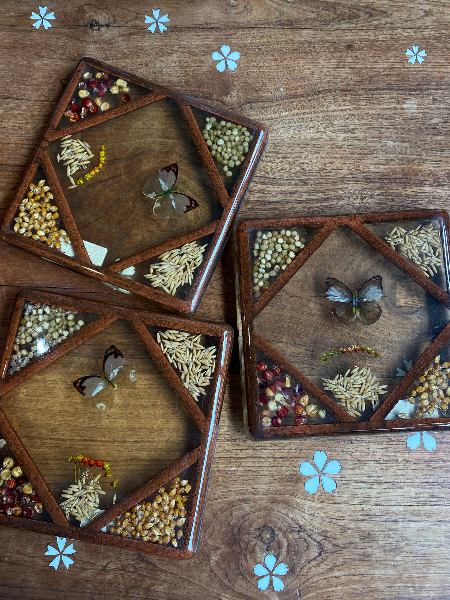 vintage lucite resin butterfly trivet