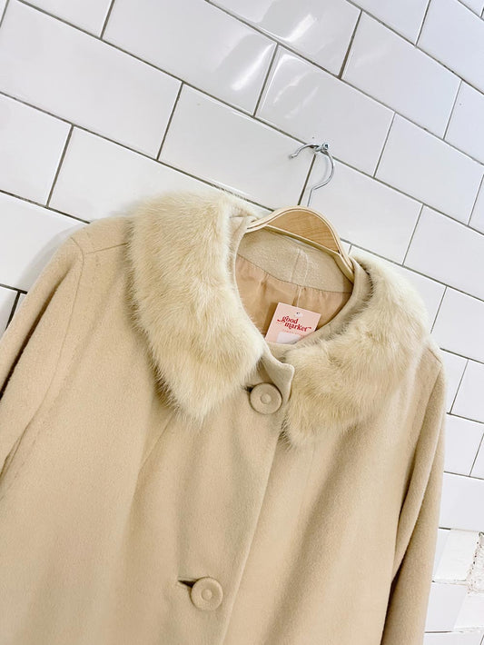 vintage 60s union made cashmere + mink coat