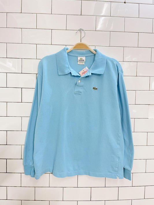 lacoste boxy fit waist length ls polo