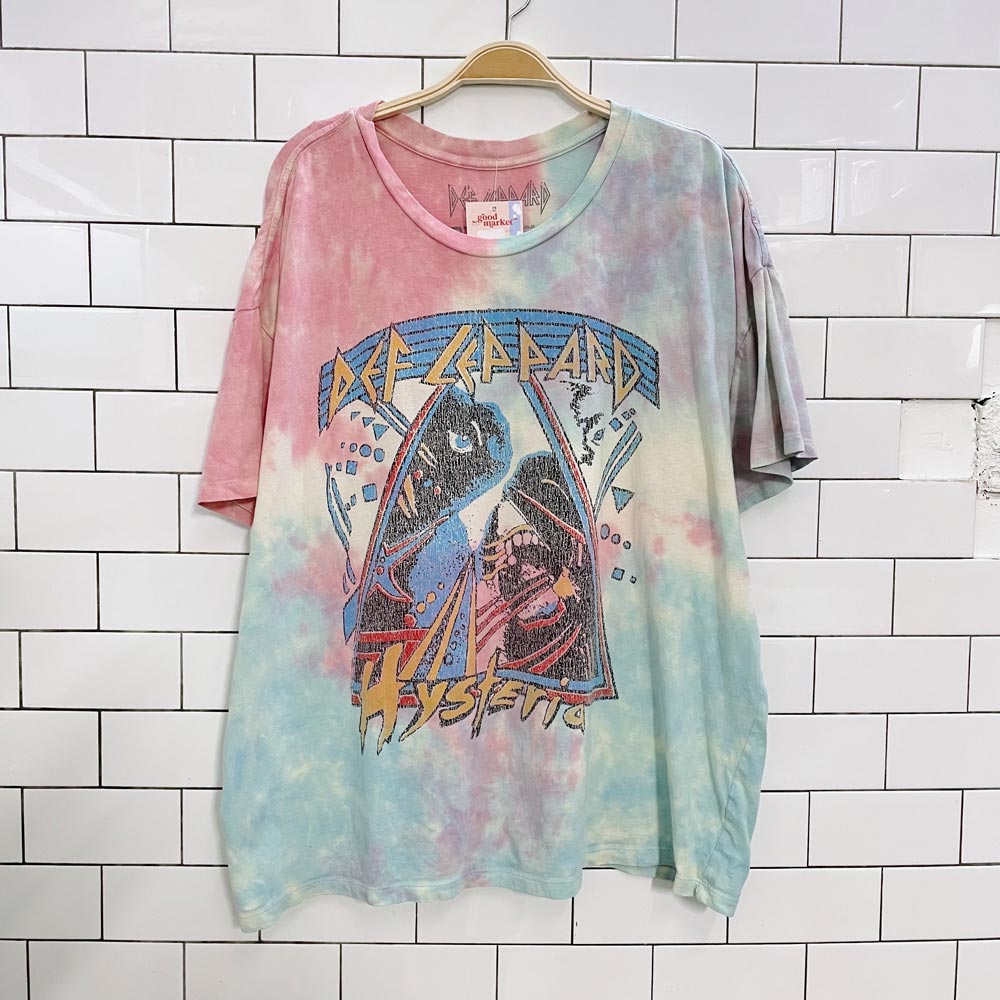 def leppard hysteria tie dye graphic tee