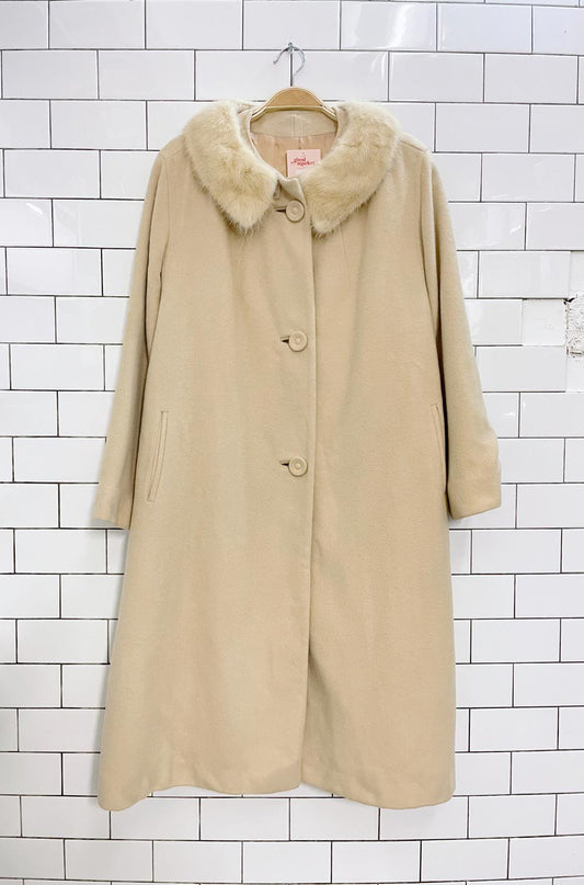 vintage 60s union made cashmere + mink coat