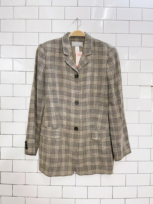 vintage 90s liz claiborne linen-blend jacket