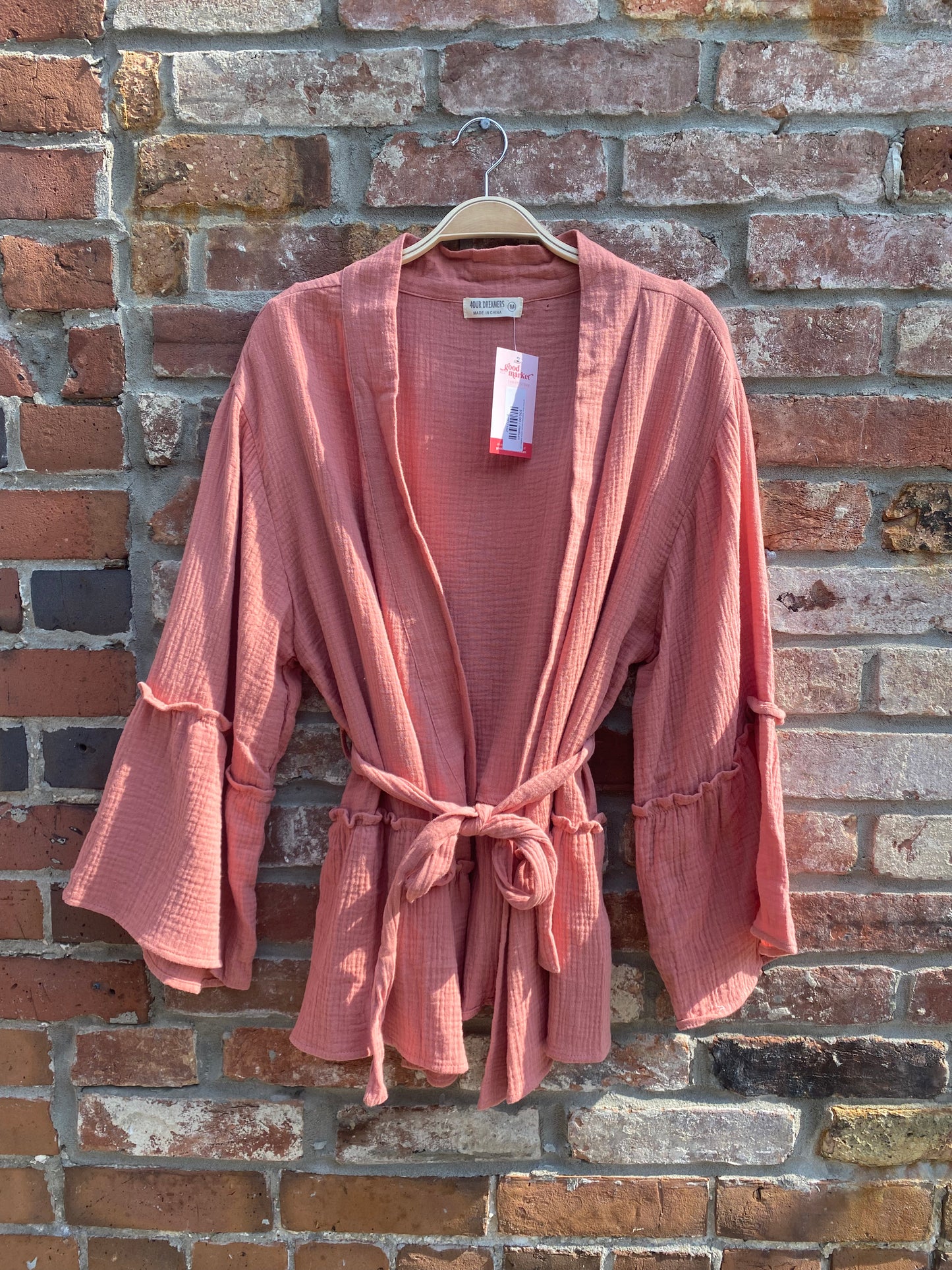 anthro 4our dreamers gauze cotton belted cardi