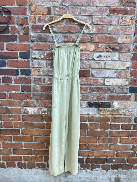 abercrombie linen blend wide leg jumpsuit