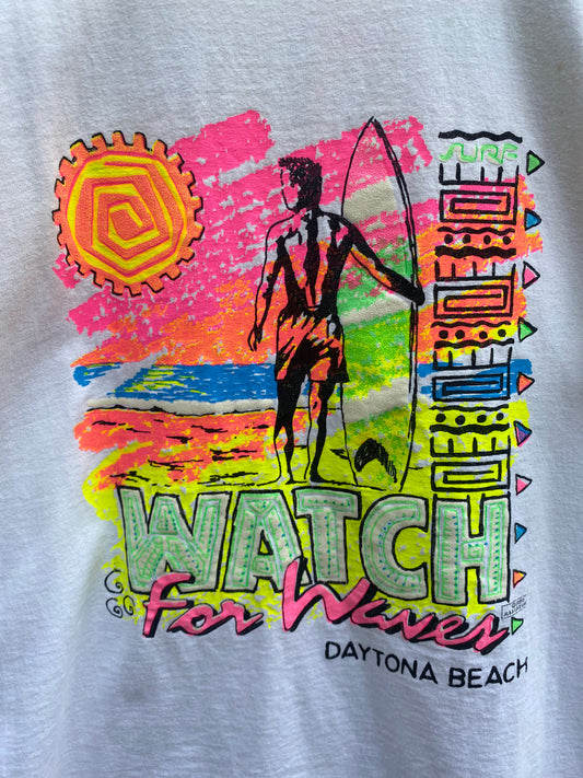 vintage 80s neon daytona beach surf tank