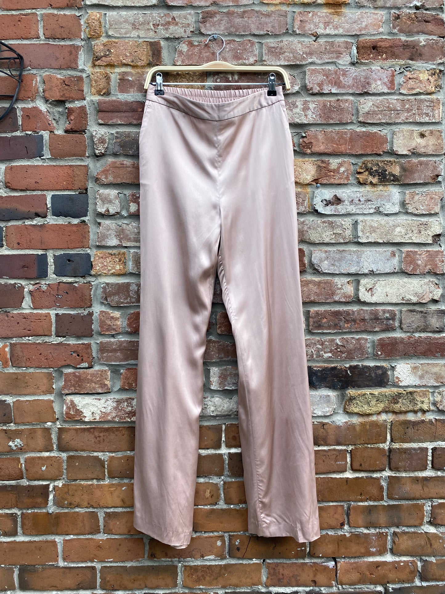 zara high rise satin wide leg pants