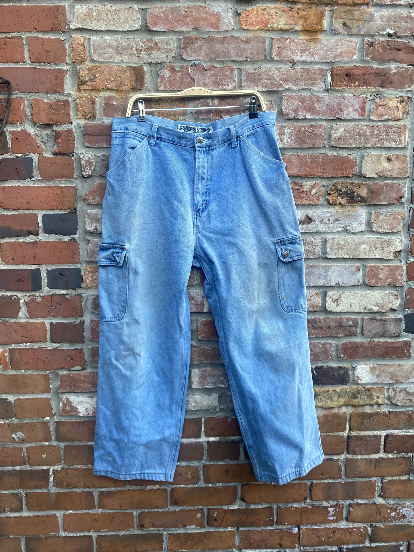 vintage 90s jeansworks baggy denim cargo pants