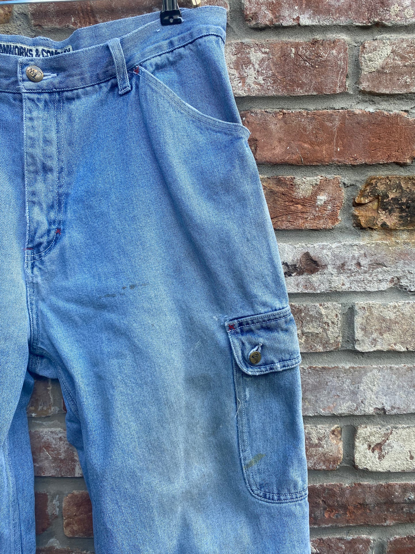 vintage 90s jeansworks baggy denim cargo pants