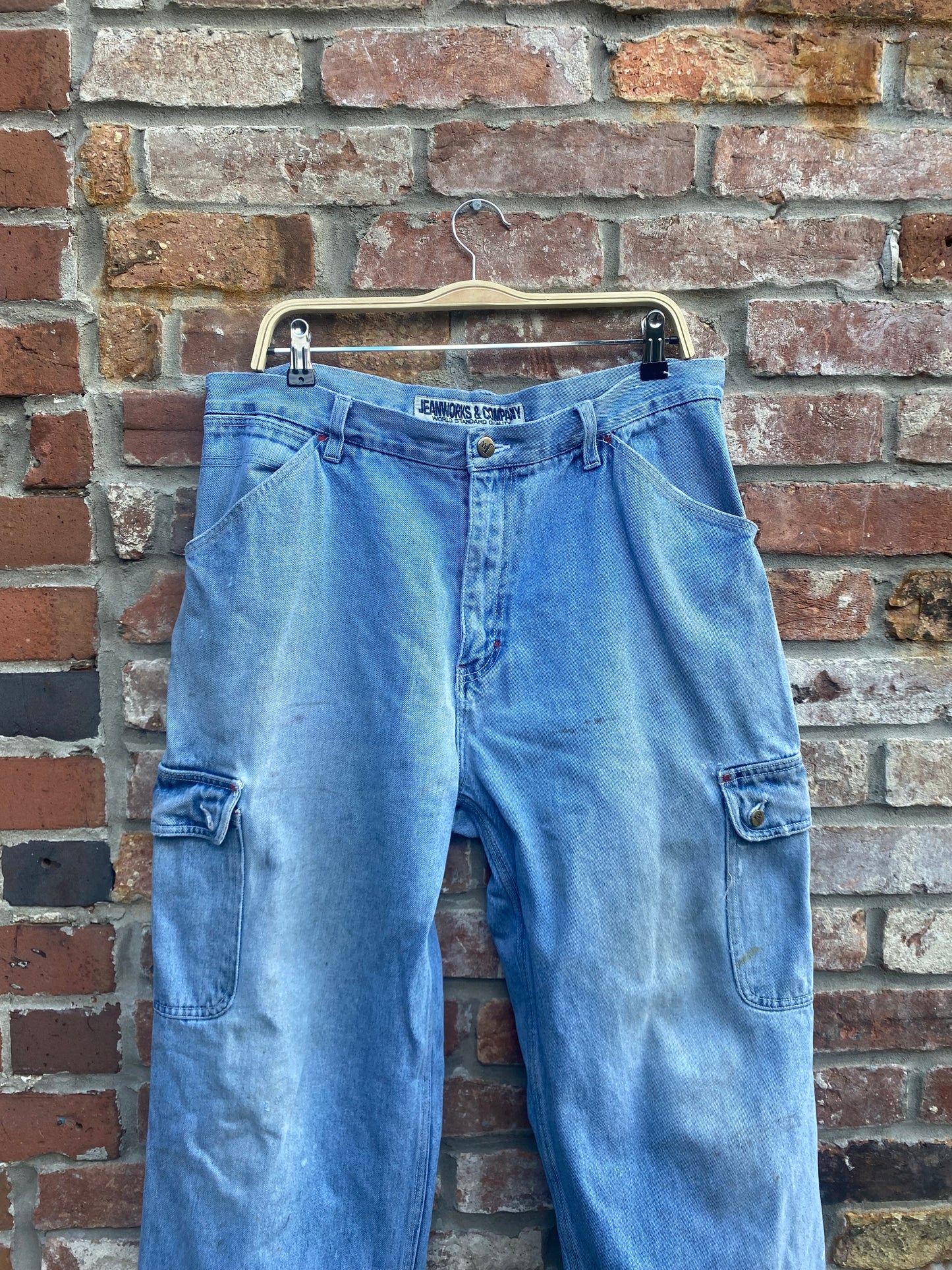 vintage 90s jeansworks baggy denim cargo pants