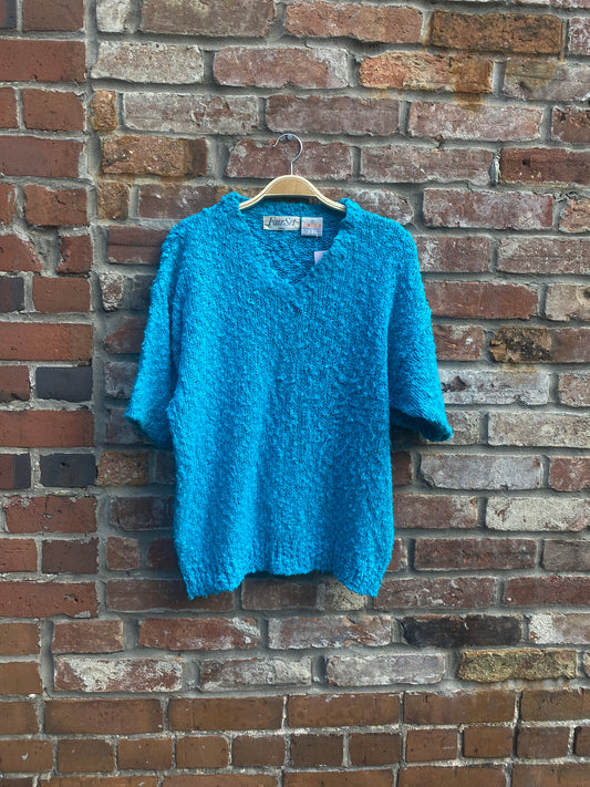 vintage fair set boucle ss knit top