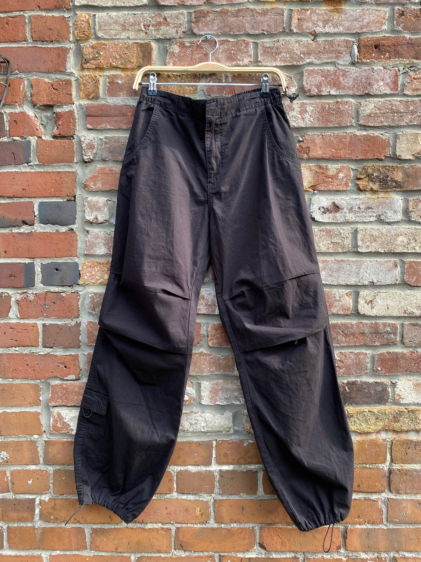 refuge black cotton parachute pant