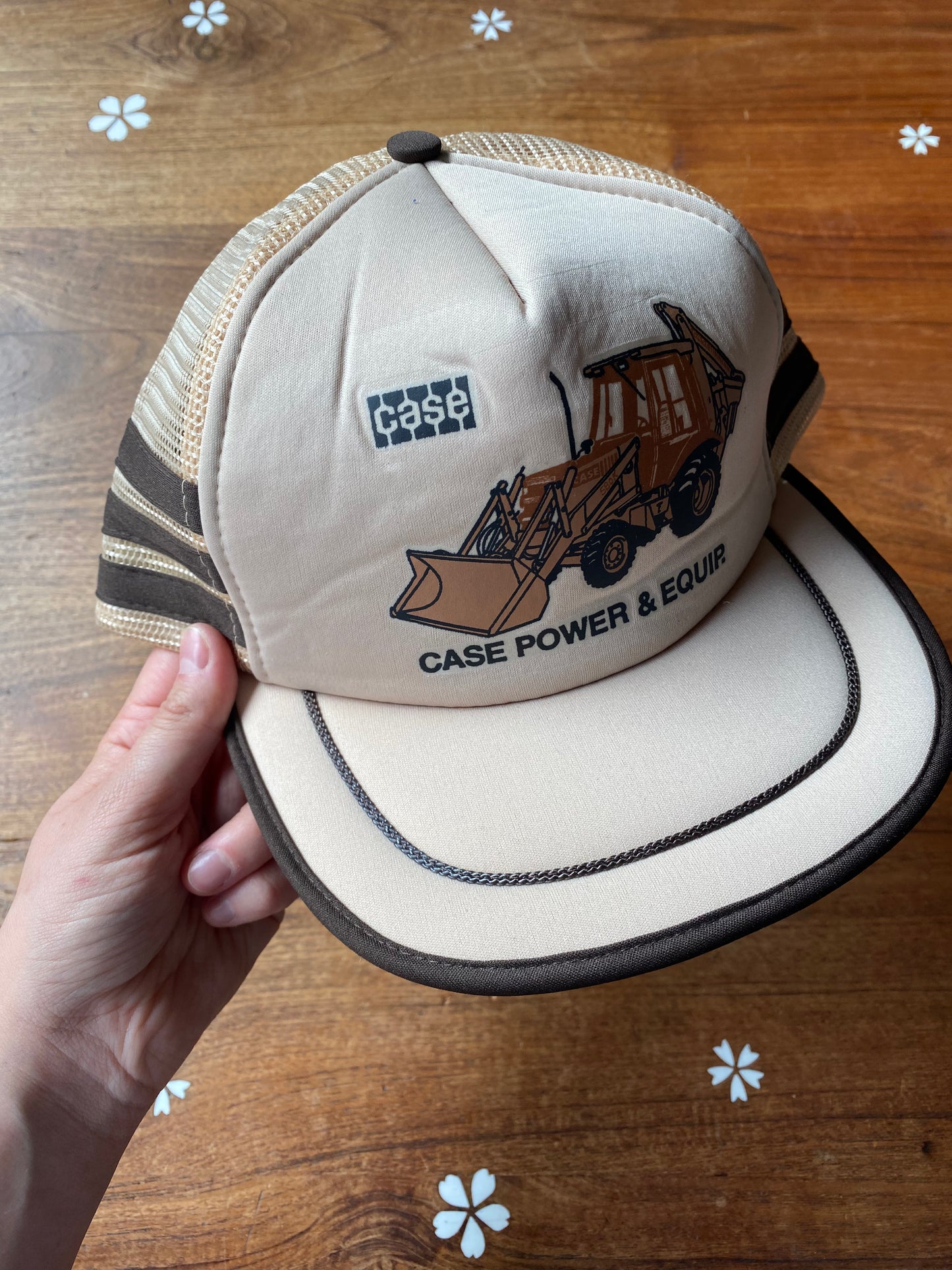 vintage case tractor stripe trucker hat