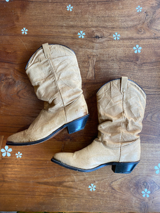 vintage slouchy western ankle boots