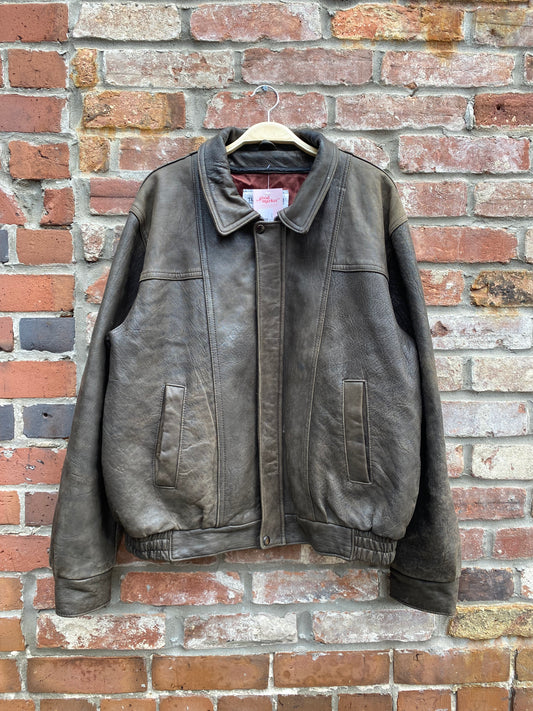 vintage the old mill leather bomber jacket