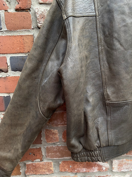 vintage the old mill leather bomber jacket