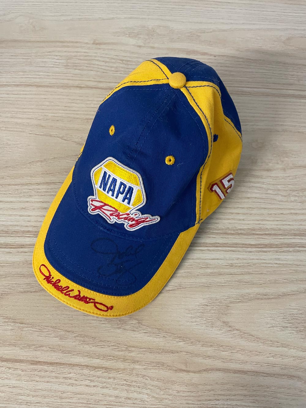 napa racing #15 signed cap