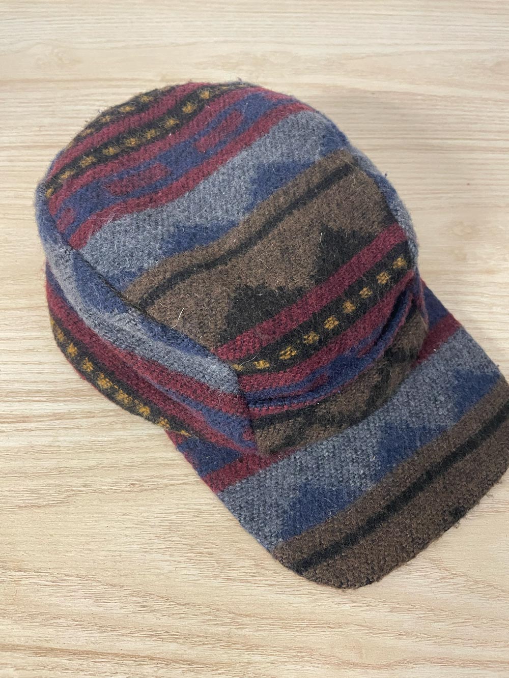 vintage wool-blend navajo crown cap