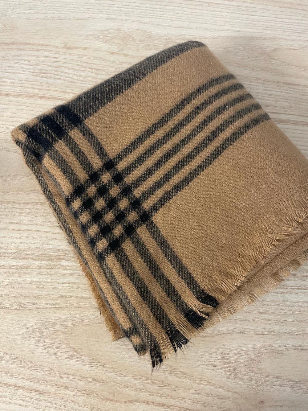 xl neutral plaid super soft blanket scarf