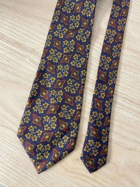 vintage christian dior silk floral tie