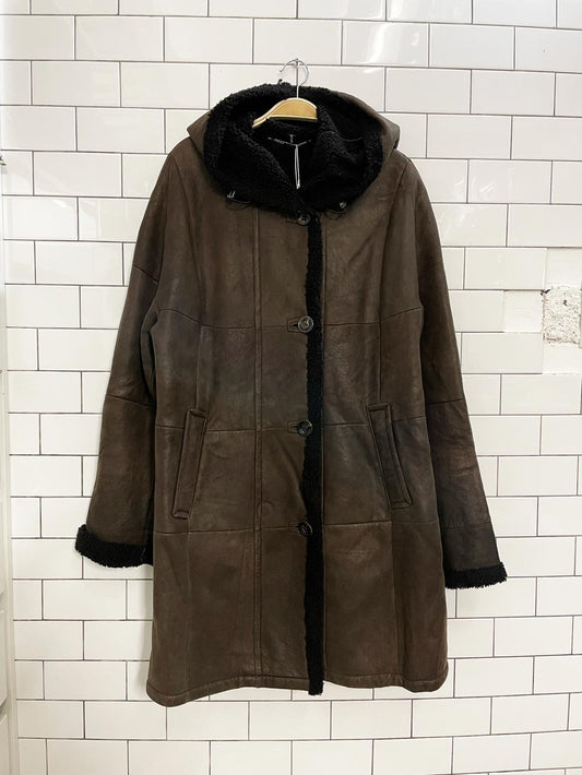 werner christ lambskin shearling hooded coat