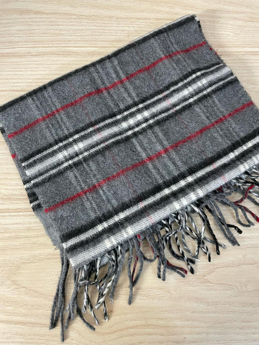 vintage cashmink grey tartan scarf