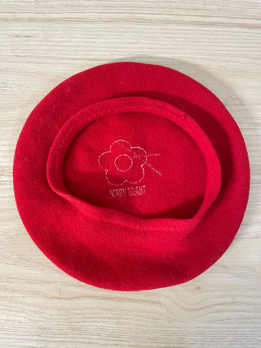 vintage 60s mary quant by kangol red wool beret