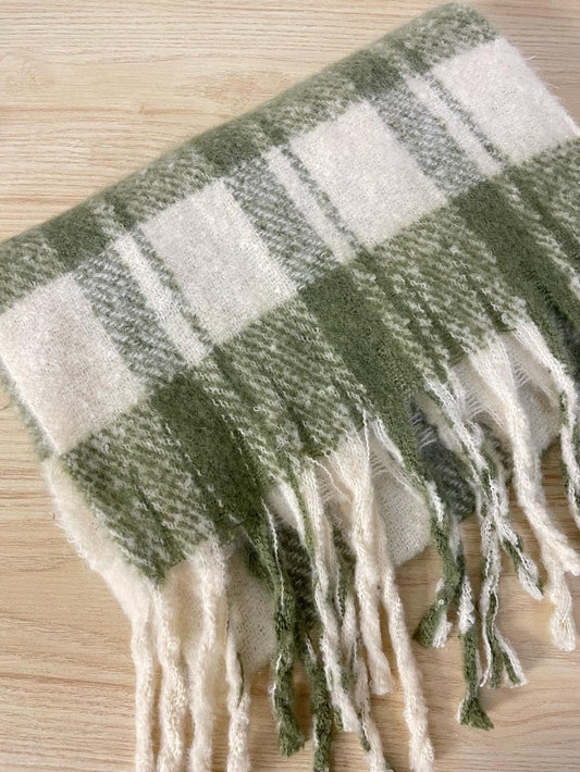 super soft fuzzy tartan blanket scarf