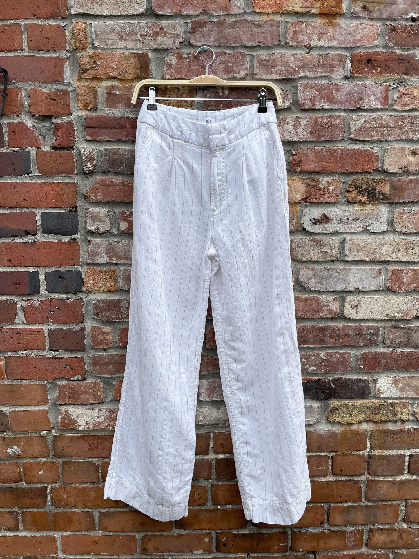 gap 365 high rise linen-cotton trousers