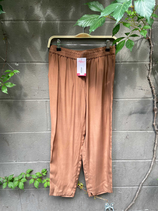 club monaco tan silk pants