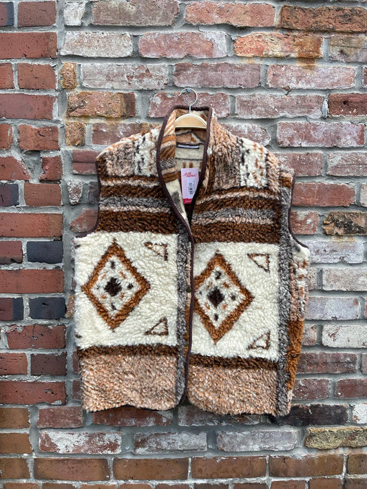 vintage southwestern wool fleece vest